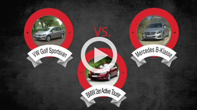 Comparativa Mercedes Clase B, BMW Serie 2 Active Tourer y Volkswagen Golf Sportsvan