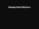 Read Managing Cultural Differences Ebook Online