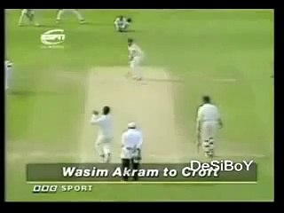 Wasim Akram with magnificent in swinger. Probably ball of the century. Rare cricket video