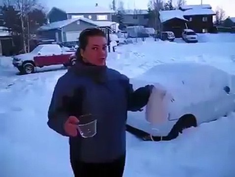 What happens to the water boiled at a temperature of 30 below zero