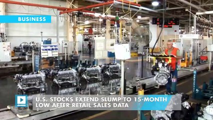 U.S. Stocks Extend Slump to 15-Month Low After Retail Sales Data