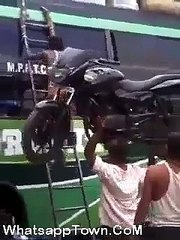 Uploading Bike on Head Amazing