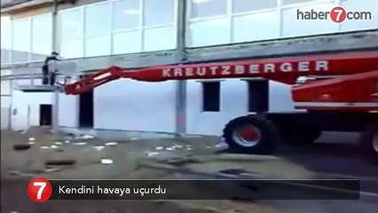 Kendini havaya uçurdu