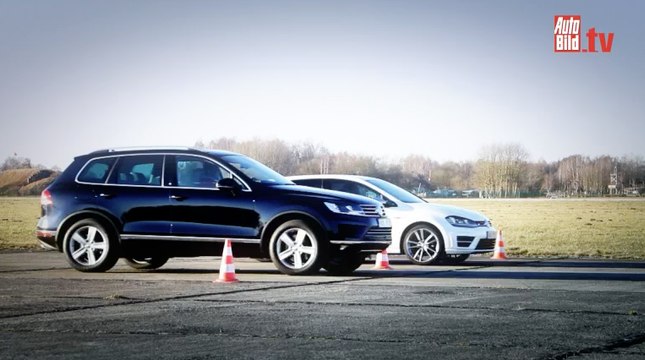 Pique entre un VW Golf R y un VW Touareg V8