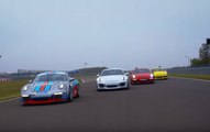 La gama Porsche GT en circuito