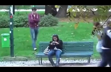 What the stupid boy do in the crowd pooh very funny