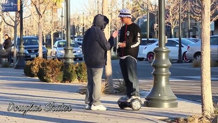 PRANK! DROPPING WEED ON A HOVER BOARD IN THE HOOD