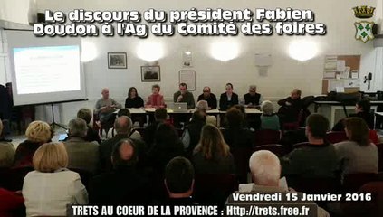 TRETS Discours  AG comite des foires 15janv2016