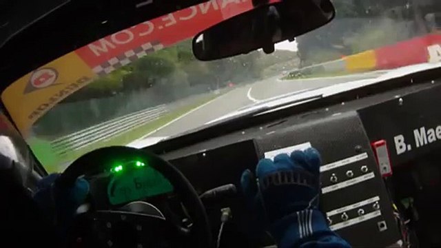 Egoista Car battling Ferrari at Bathurst raceay Australia raw footage