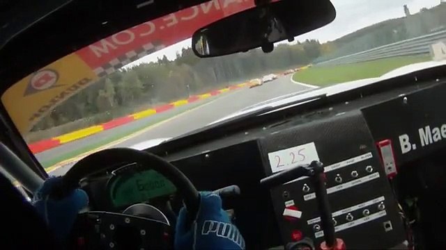 GT2 Gallardo battling Ferrari at Montreal F1 Track High Definition