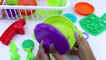 Make a Play Doh Pizza with Peppa Pig Play Cooking Like real Cutting Food