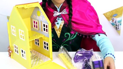 Disney Frozen Princess Anna in Real Life Open Peppa Pig House Deluxe Playhouse Toy