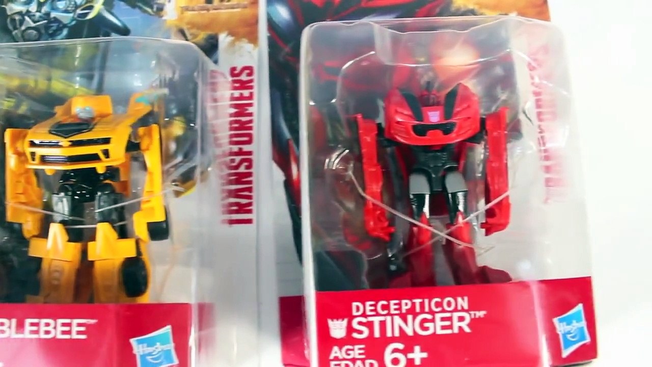 TRANSFORMERS 4 & 6 STEP STINGER BUMBLEBEE OPTIMUS GRIMLOCK ACTION FIGURES