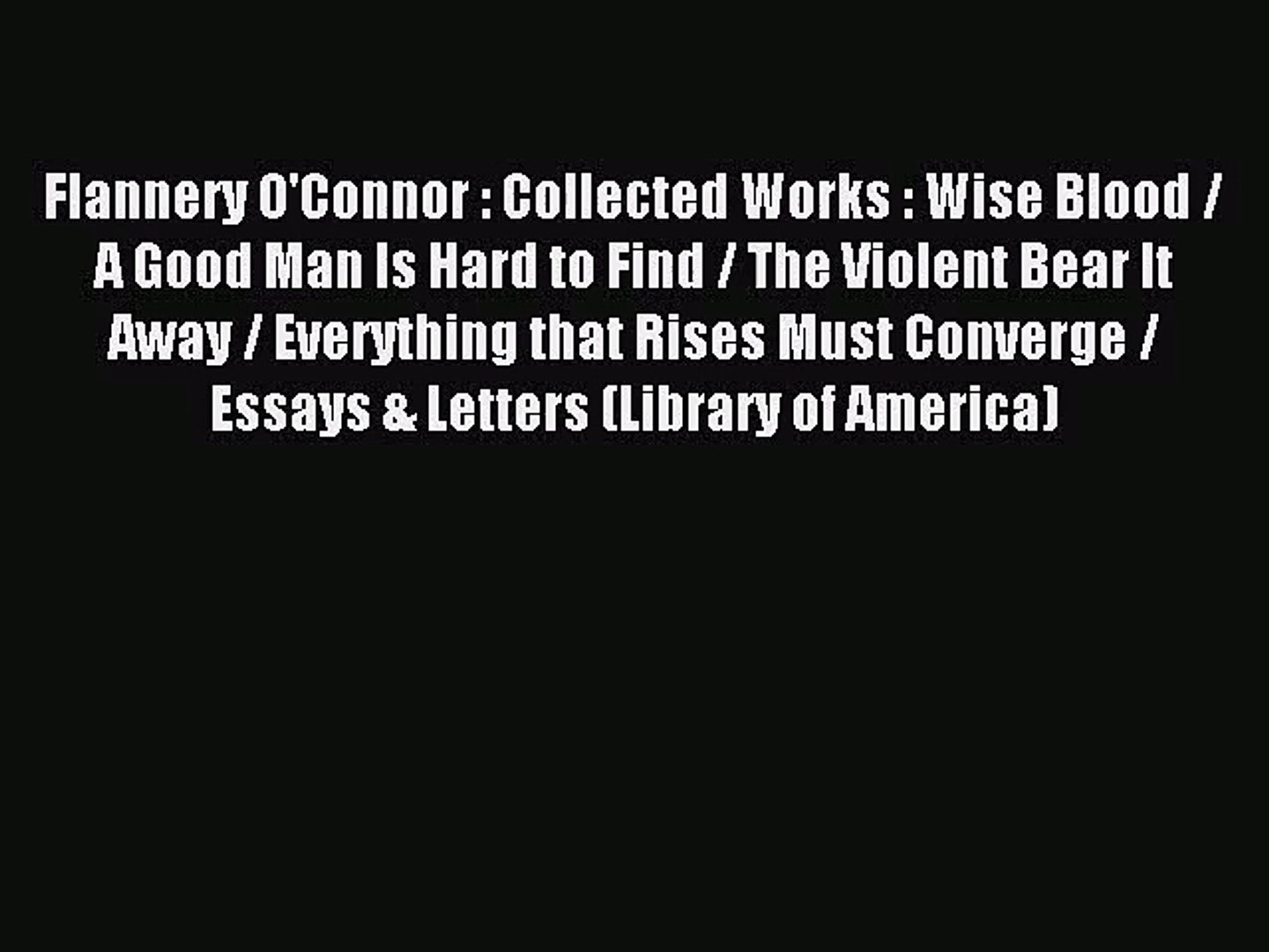 Wise Blood Flannery Oconnor Pdf