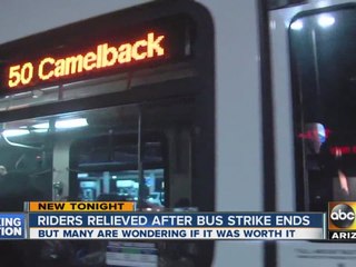 Riders relieved after Phoenix bus strike ends