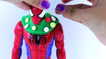 Christmas Play Doh Decoration for Superheroes Spiderman Captain America Ironman doll