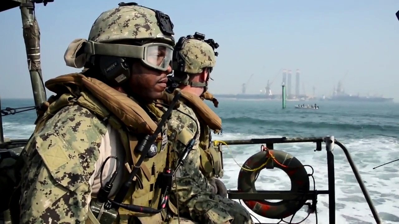 US Navy Patrol Boat in Action in the Persian/Arabic Gulf, Near Iranian Territorial Water