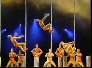 Shaolin kungfu on poles