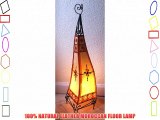 Painted Moroccan Henna Floor Lamp- Square - Orange