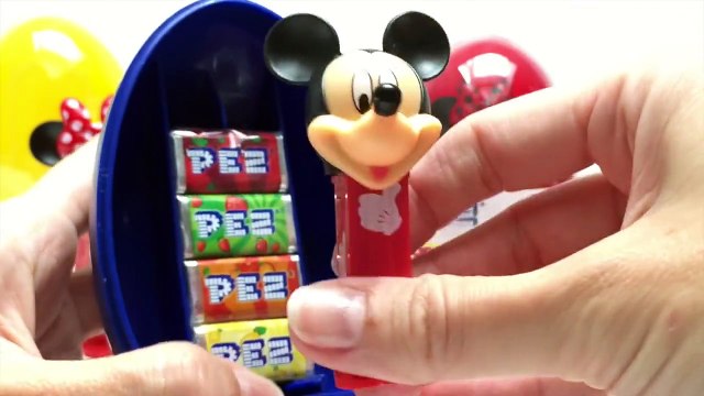 MICKEY MOUSE & MINNIE MOUSE PEZ CANDY DISPENSERS COLLECTION SURPRISE EGGS DISNEY TOYS VIDEOS