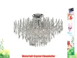 Searchlight Waterfall Chrome Finish Crystal Ceiling Light Chandelier 6134-4CC
