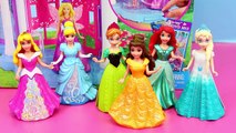 Barbie Dollhouse & Disney Princess MagiClip Dolls Castle with Frozen Elsa, Cinderella, Belle & Ariel