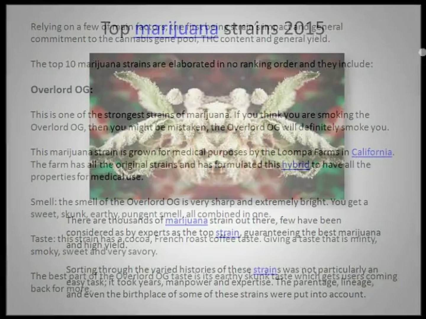 Top marijuana strains 2015