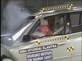 2004 Hyundai Elantra moderate overlap IIHS crash test