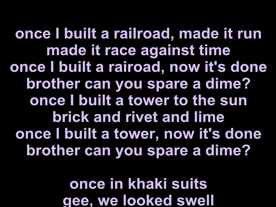 George Michael – Brother Can You Spare A Dime Lyrics