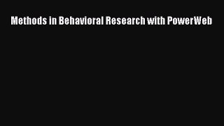 [PDF Download] Methods in Behavioral Research with PowerWeb [PDF] Online