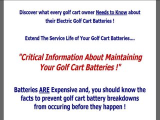 Electric Golf Cart Battery Guide