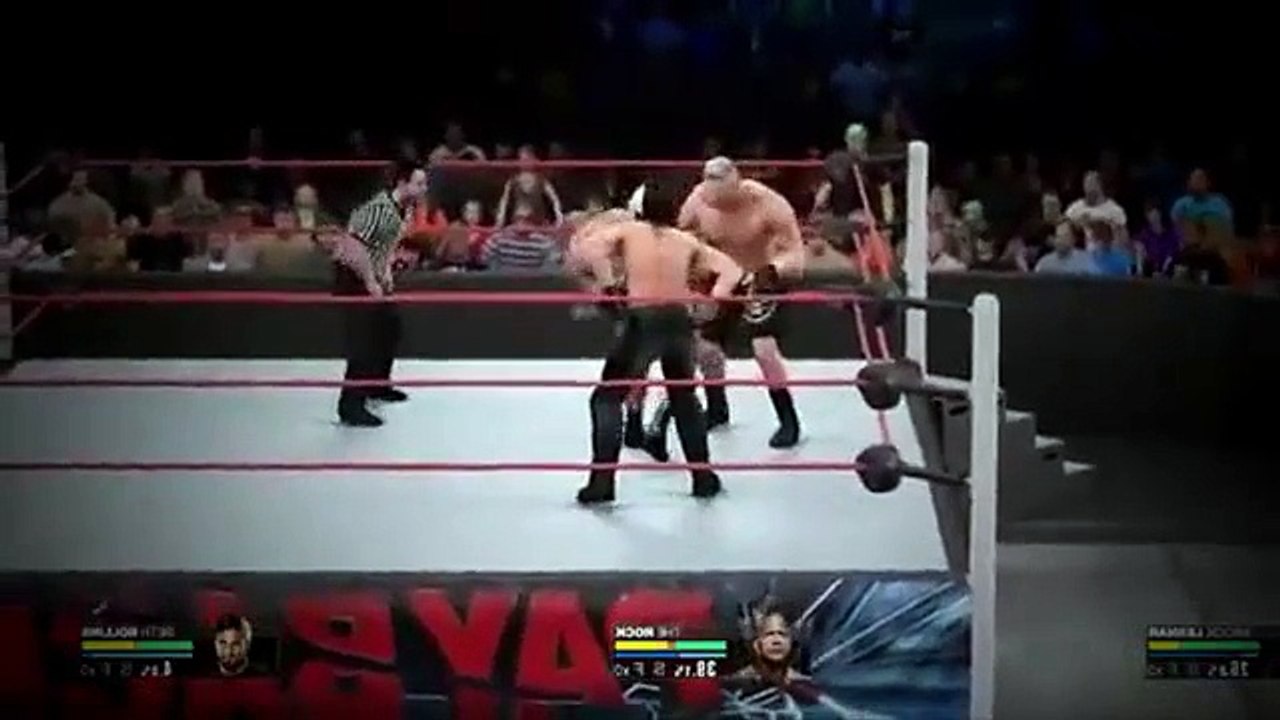 WWE BROCK LESNAR VS THE ROCK TRIPLE MATCH