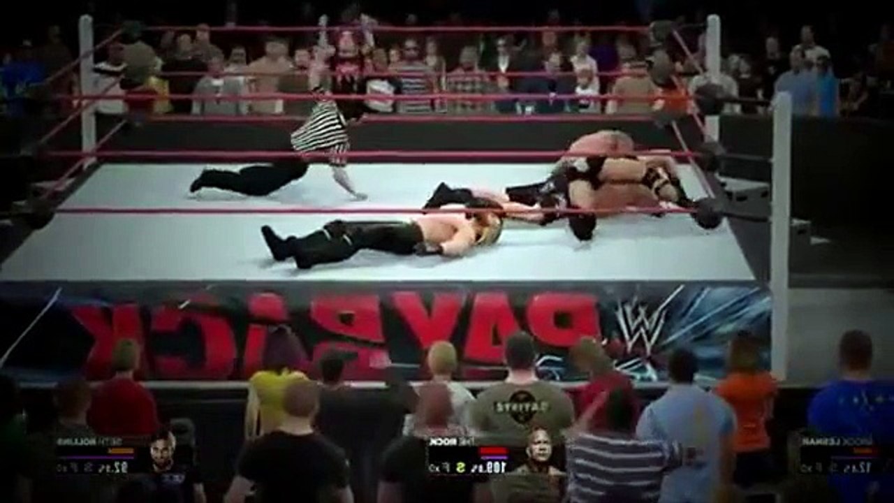WWE 2K16 BROCK LESNAR VS THE ROCK TRIPLE MATCH 55