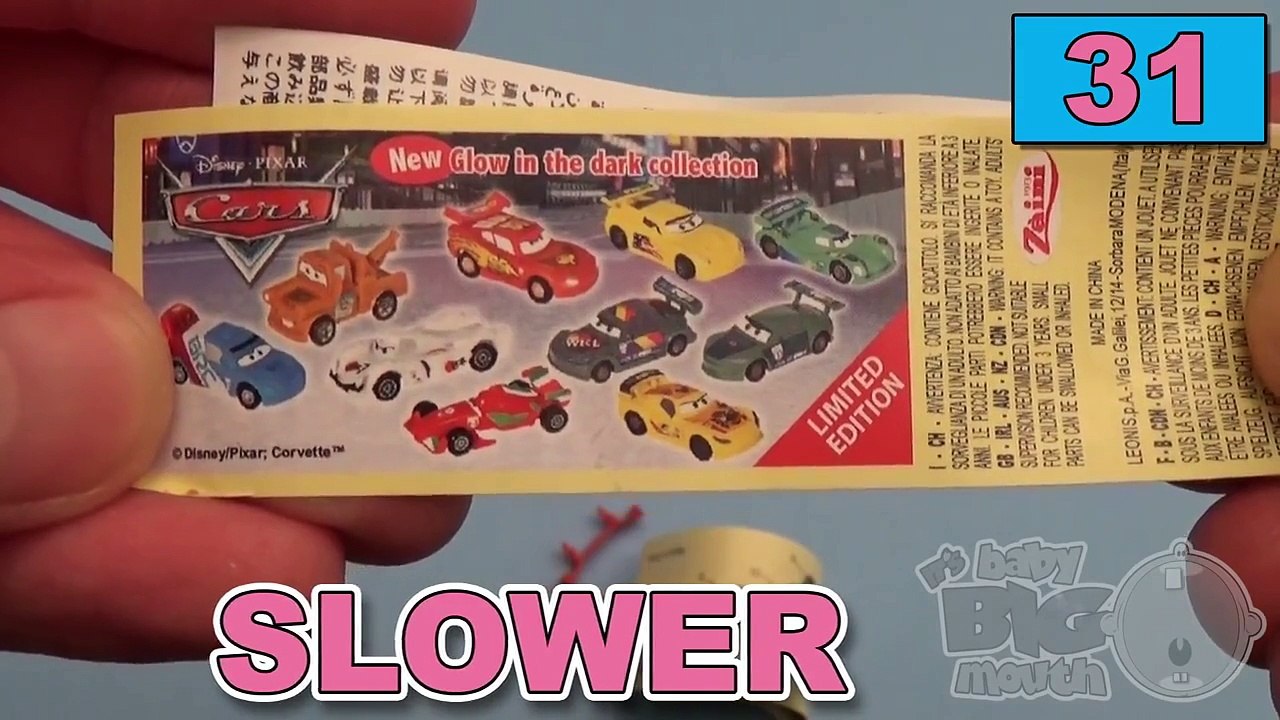 Surprise Eggs Learn Speed from Fastest to Slowest! Opening Kinder Surprise Disney Frozen C