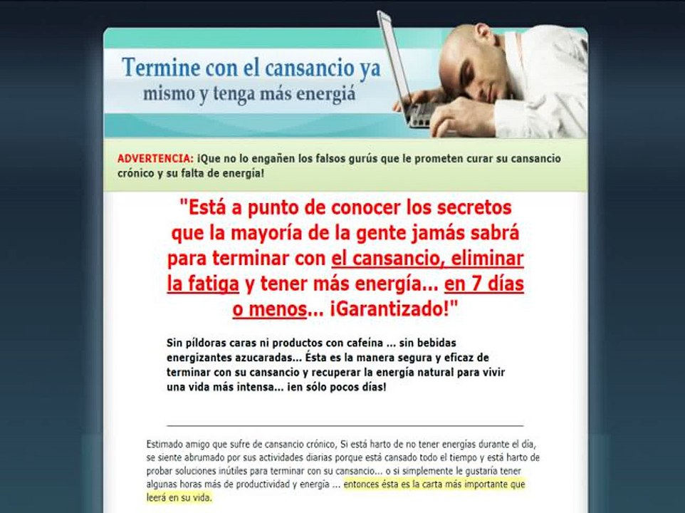 Guía para eliminar el cansancio ya mismo