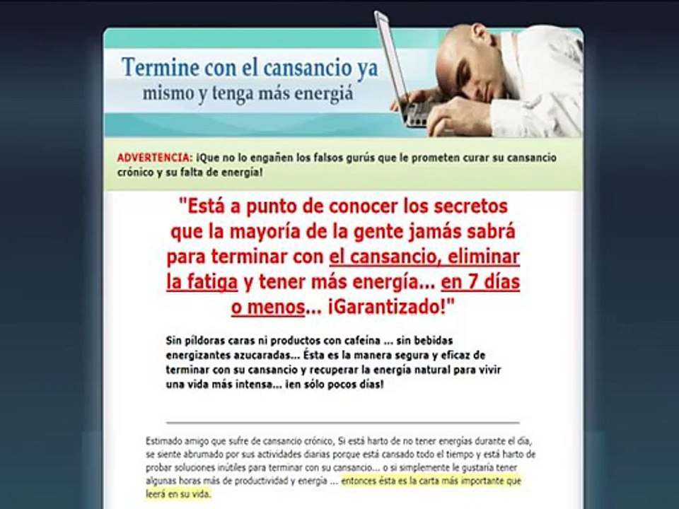 Guía para eliminar el cansancio ya mismo