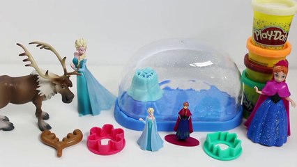 Play Doh GELÉE Éclat de la boule à Neige Disney Set CONGELÉS Globo de Nieve Brillante de la pâte à modeler Vidéos