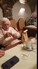The German granny rises her glass to Hitler