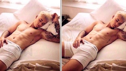 Justin Bieber TOUCHES Himself Wearing ONLY Calvins