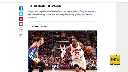 Kevin Durant Doesn’t Think He Belongs on ESPN’s List of the Best Small Forwards of All Time