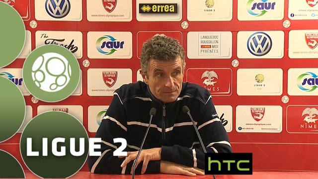 Conférence de presse Nîmes Olympique - Clermont Foot (6-2) : Bernard BLAQUART (NIMES) - Corinne DIACRE (CF63) - 2015/2016