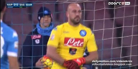 Diego Falcinelli 0-1 Penalty-Kick  Napoli v. Sassuolo 16.01.2016 HD