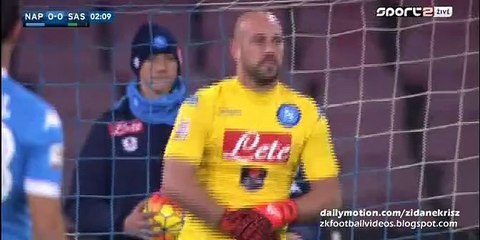 Diego Falcinelli 0_1 Penalty-Kick _ Napoli v. Sassuolo 16.01.2016 HD