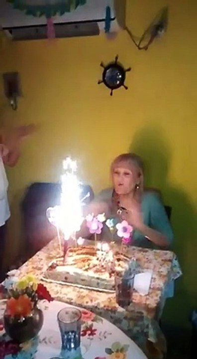 Woman`s face burn during birthday