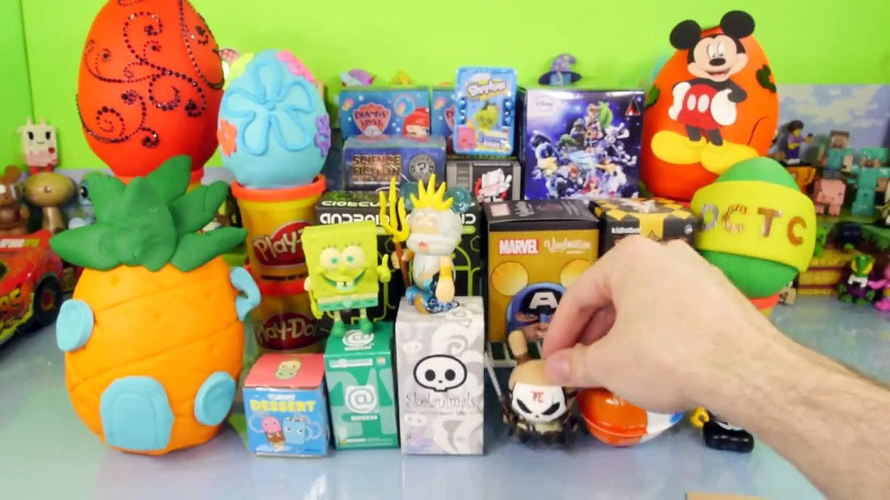Play Doh Surprise Eggs Spongebob Squarepants Toys Kinder Joy DCTC Playdough Videos