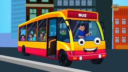 Wheels on the bus goes round and round nursery rhymes for children and kids songs