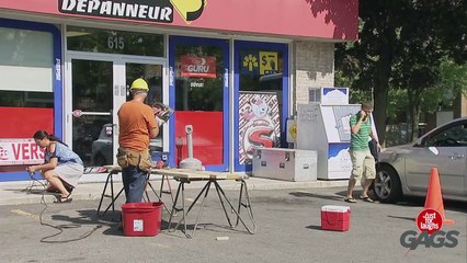 Saw Blade Flies Into Car