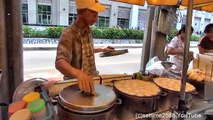 Thai Street Food in Bangkok. Cooking Kanom Krok Coconut Pancakes -