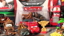 DISNEY CARS LIGHTNING MCQUEEN WINS PISTON CUP RACE THE KING CHICK HICKS PLAYSET LAUNCHER