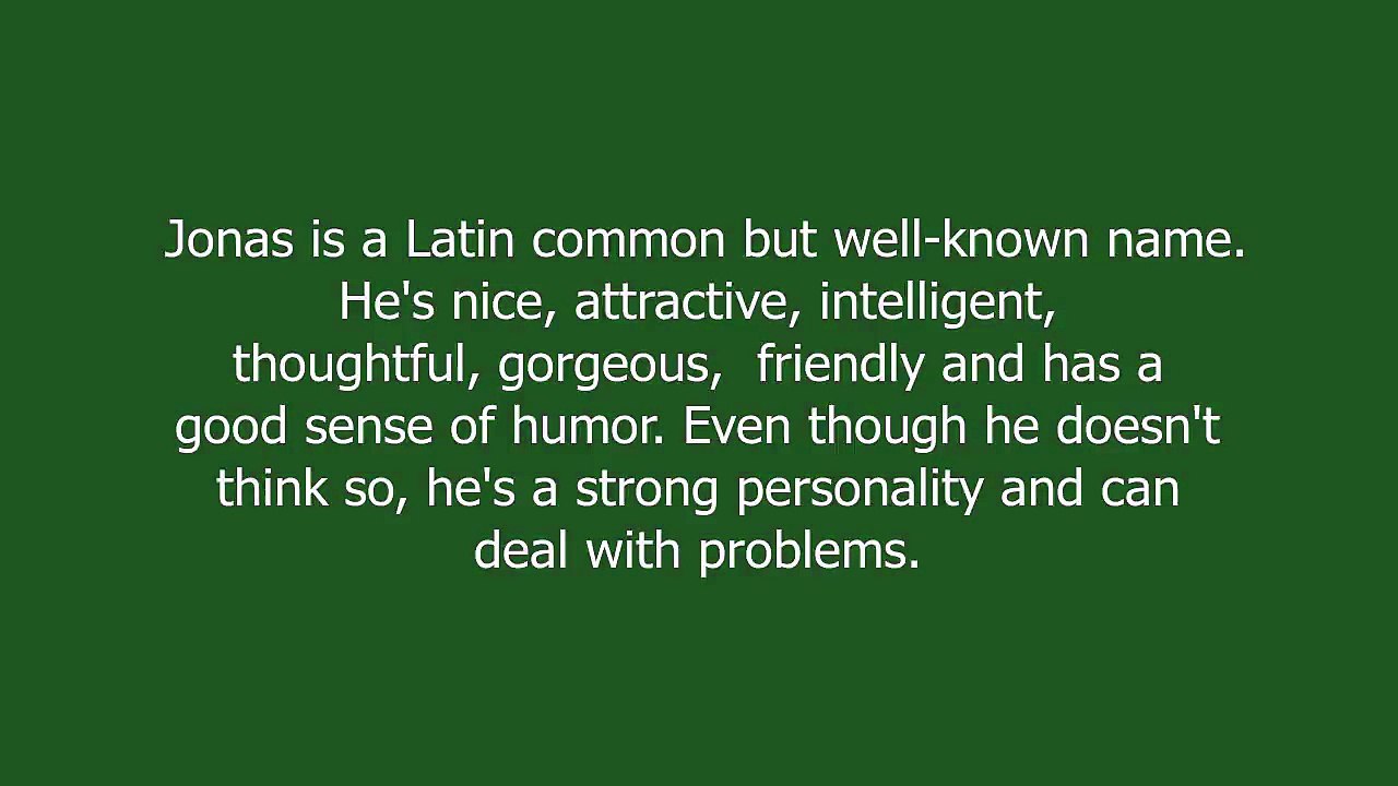 Jonas meaning and pronunciation video Dailymotion